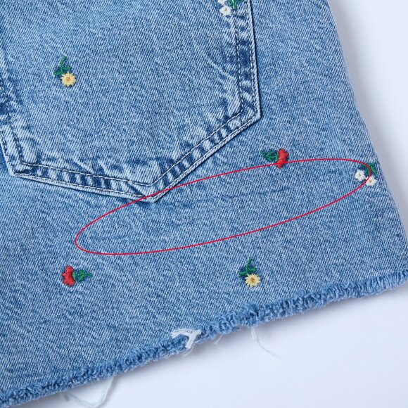 Rails Zuma Embroidered Flower Field Frayed Hem Denim Shorts Size 25 cottagecore - Picture 11 of 16